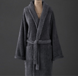 RH recalled robe in dark gray